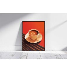 minimalist cappuccino print, coffee poster, exhibition poster, coffee