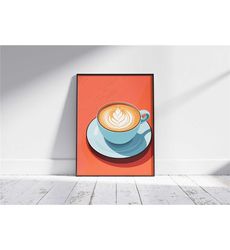 cappuccino coffee print, coffee poster, exhibition poster, coffee