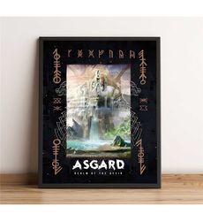 norse mythology poster, scandinavian wall art, vintage artwork