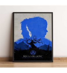 hellblade poster, senua's sacrifice wall art, horror game