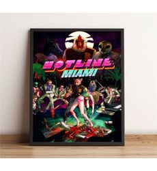 hotline miami poster, jacket wall art, wrong number
