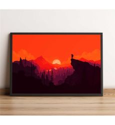 firewatch poster, henry m. wall art, national forest