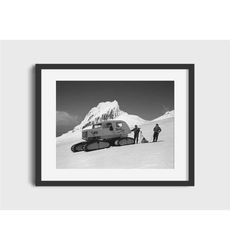 vintage mt. hood timberline lodge ski photo print-