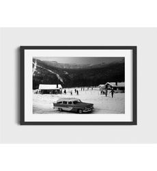1956 stowe vermont vintage ski photo print -