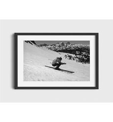 1970s vintage ski photo - vintage ski art,