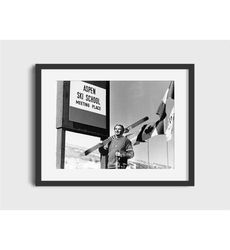 vintage aspen ski resort photo print - digital