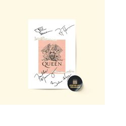 the queen band signature poster / room decor / music decor / music gifts / the queen album poster