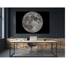 moon at night canvas print - moon wall decor - full moon wall art - moon home decor - moon canvas art - moon extra large