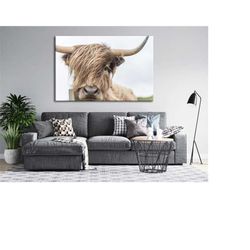 highland cow canvas print - highland cow wall art - highland cow painting - highland cow canvas art - highland cow home