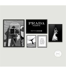 set of 5 fashion photography luxury wall art