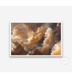 golden clouds poster instant download, cloud photo print,