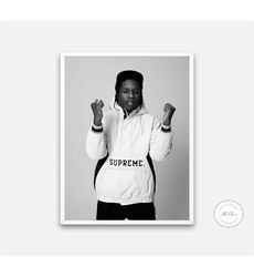 asap rocky supreme poster digital print, fashion photography,