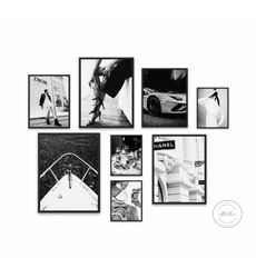 set of 8 fashion photography luxury gallery wall