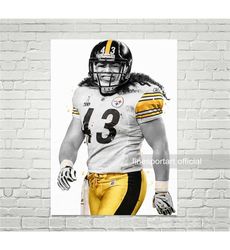 troy polamalu pittsburgh (v2) poster, canvas, football print,