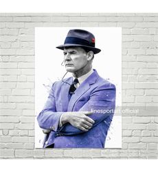 tom landry dallas poster, canvas, football print, sports