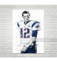 tom poster, canvas, football print, sports wall art,