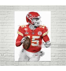 patrick mahomes kansas city poster, canvas, football print,