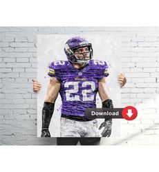 harrison smith minnesota poster, digital download, football print,