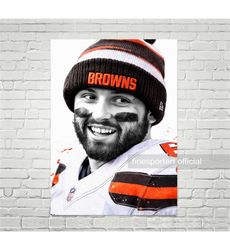 baker mayfield cleveland poster, canvas, football print, sports