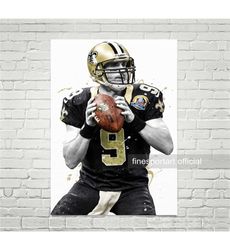 drew brees new orleans poster, canvas, football print,