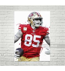 george kittle san francisco poster, canvas, football print,