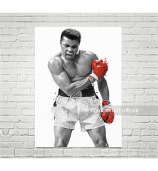 muhammad poster, canvas, boxing print, sports wall art,