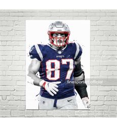 rob gronkowski new england poster, canvas, football print,