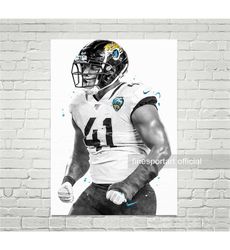 josh allen jacksonville poster, canvas, football print, sports