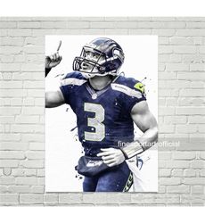 russell wilson seattle poster, canvas, football print, sports