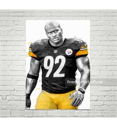 james harrison pittsburgh poster, canvas, football print, sports