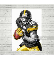 santonio holmes pittsburgh poster, canvas, football print, sports