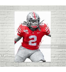 chase young ohio state poster, canvas, football print,