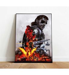 metal gear solid poster, canvas wall art, rolled