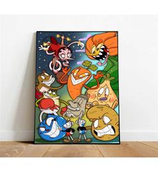 cuphead poster, canvas wall art, rolled canvas print,
