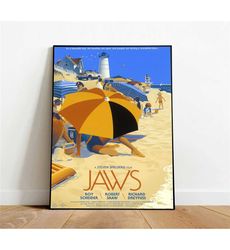 jaws poster, canvas wall art, rolled canvas print,