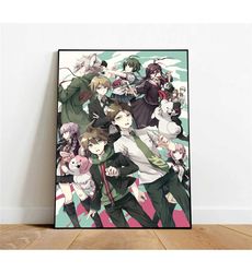 danganronpa poster, canvas wall art, rolled canvas print,