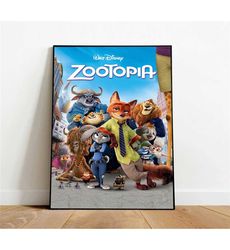 zootopia poster, canvas wall art, rolled canvas print,