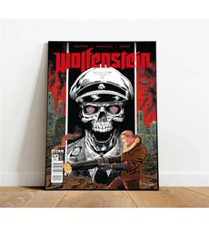 wolfenstein poster, canvas wall art, rolled canvas print,