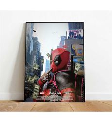 deadpool poster, canvas wall art, rolled canvas print,