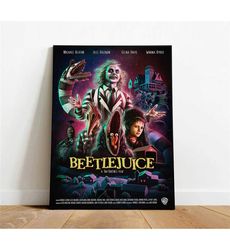 beetlejuice poster, canvas wall art, rolled canvas print,