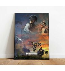 pubg poster, canvas wall art, rolled canvas print,