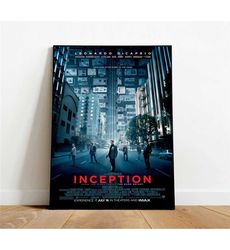 inception poster, canvas wall art, rolled canvas print,