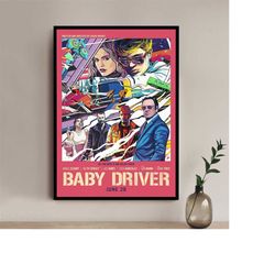 baby driver movie poster - high quality canvas art print - room decoration - art poster for gift