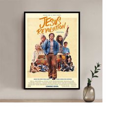 jesus revolution (2023) movie poster - high quality canvas art print - room decoration - art poster for gift