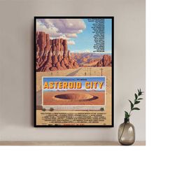 asteroid city 2023 movie poster - high quality canvas art print - room decoration - art poster for gift