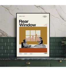 rear window movie poster, rear window retro, minimalist