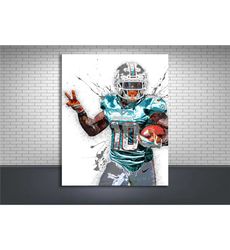 tyreek hill poster, miami dolphins, gallery canvas wrap,