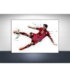 robert lewandowski poster, gallery canvas wrap, man cave,