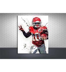 tyreek hill poster print, gallery canvas wrap, kansas