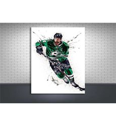 jamie benn poster, dallas stars, gallery canvas wrap,